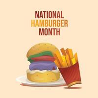 National Hamburger Month vector design template good for celebration usage. hamburger vector illustration. flat design. vector eps 10.