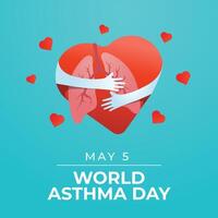 World Asthma Day design template good for celebration  usage. lung vector illustration. vector eps 10. flat design.