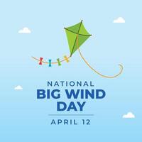 National Big Wind Day design template good for celebration usage. big wind illustration. vector eps 10. flat design.