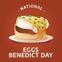 National Eggs Benedict Day design template good for celebration usage. eggs benedict vector illustration. vector eps 10. flat design.