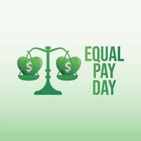 Equal Pay Day design template good for celebration usage. flat image. vector eps 10. dollar sign vector image.