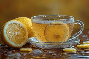 AI generated fresh squeezed lemonade professional advertising food photography photo