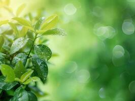 AI generated Green Nature Background photo