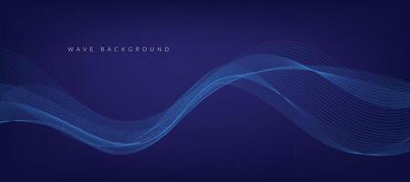 Abstract Modern Blue Gradient Banner with Wavy Lines vector