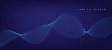 Abstract Modern Blue Gradient Banner with Wavy Lines vector