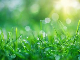 AI generated Green Nature Background photo