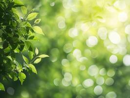 AI generated Green Nature Background photo