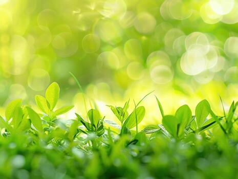 AI generated Green Nature Background photo