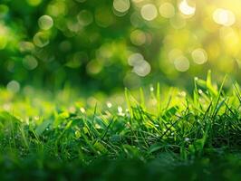 AI generated Green Nature Background photo