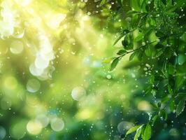 AI generated Green Nature Background photo