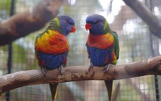 AI generated Pair of parrots photo