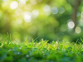 AI generated Green Nature Background photo