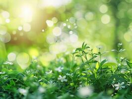 AI generated Green Nature Background photo