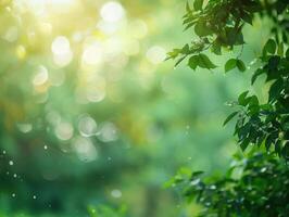 AI generated Green Nature Background photo