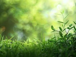 AI generated Green Nature Background photo