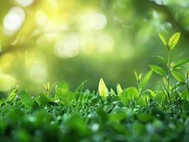 AI generated Green Nature Background photo