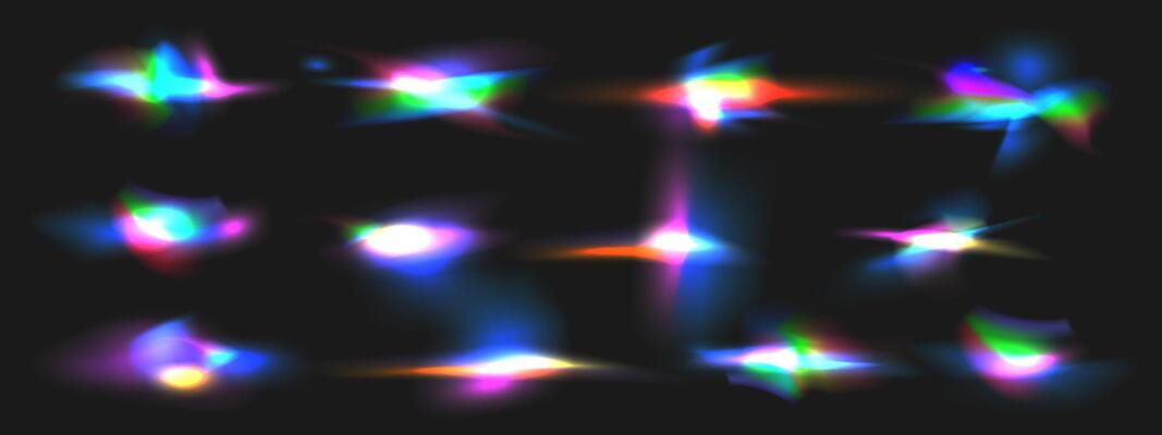 Crystal rainbow leak glare reflection effect