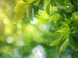 AI generated Green Nature Background photo