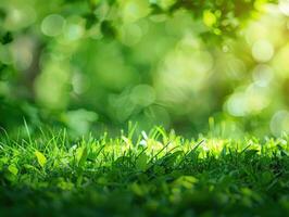 AI generated Green Nature Background photo