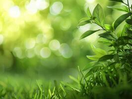 AI generated Green Nature Background photo