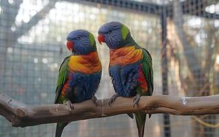 AI generated Pair of parrots photo