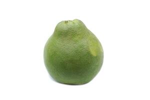 isolated pomelo on white background It is a large, round shape fruit with an uneven surface. Young fruits are green, when mature they change to yellow-green. Has a sweet or sour taste. photo