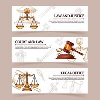 Law and Justice Legal Office Banner Set vector