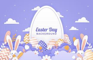 Easter Egg Background with Cute Bunny vector