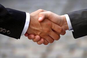 Handshake of two businessmen. Shaking hands, close-up photo