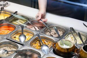 Catering buffet in hotel restaurant photo