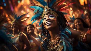 AI generated the festive traditions of Carnival with a parade and vibrant costumes photo