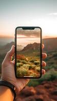 AI generated A closeup of hands skillfully operating a smartphone symbolizing the pervasive nature of digital communication in today's era photo