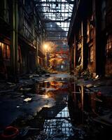 AI generated Capturing the Haunting Beauty of Abandoned Industrial Spaces photo