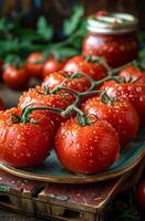 ai generado Tomates son genial fuente de licopeno cuales es poderoso antioxidante foto