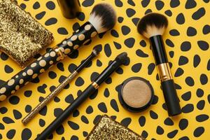 AI generated Makeup accessories with animal print. Generative AI photo