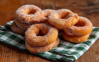 AI generated Warmly Baked Pretzels Embellished with Almond Crunches and Glistening Sugar photo