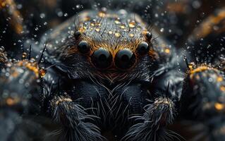 AI generated Spider Intense Gaze, A Stunning Macro Shot Unveiled photo