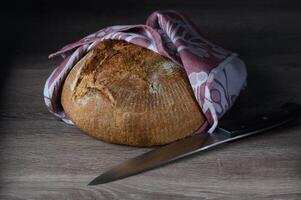 freshly prepared homemade bread on a wooden table 10 photo