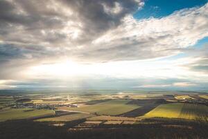 Sunset over the Central Bohemian region from the world-famous Mount Rip, the symbol of the Czech Republic photo