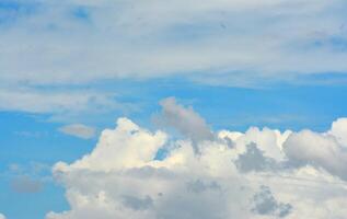 photo of white clouds and clear blue sky in summer