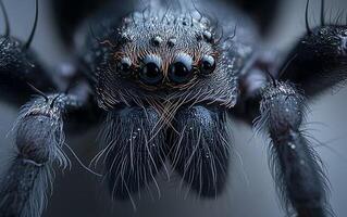 AI generated The Intense World of Spider Eyes via Macro Photography photo