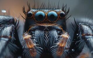 AI generated Piercing Stare of a Leaping Spider photo