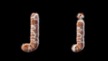 3D animation of a uppercase and lowercase Giraffe woolen letter J video