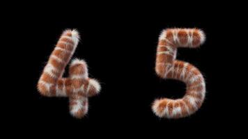3D animation Giraffe woolen numbers 4 and 5 video
