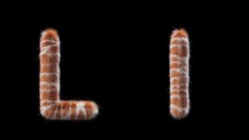 3D animation of a uppercase and lowercase Giraffe woolen letter L video