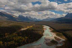 Aerial view of the Athabasca River photo