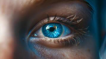 AI generated Human eye close-up, pupil and iris. AI Generated photo