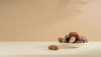 AI generated Dates in the plate Generated image photo