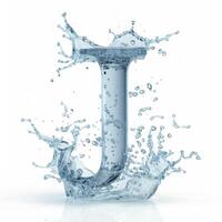 AI generated Dynamic image of the letter J formed by splashing water, capturing the essence of fluidity and transformation. photo