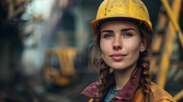 ai generado un hombre, un obrero, un constructor por profesión, en un uniforme y un casco. ai generado foto